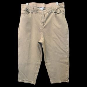 Catherine’s size 16 W tan capris.  Excellent condition! Comfort fit waistband.